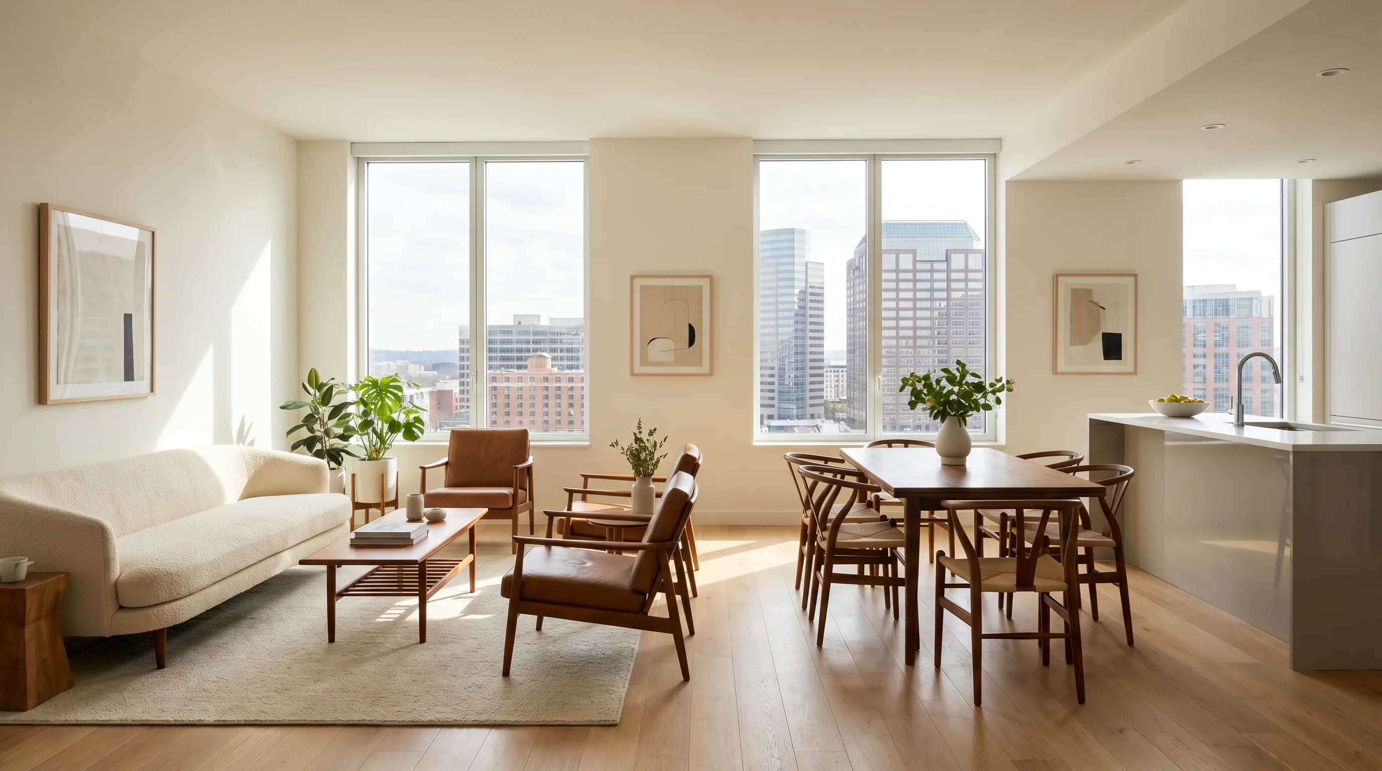 Modern upscale condo interior with fresh paint in Arlington, VA
